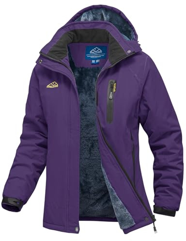 YSENTO Giacca invernale da donna, impermeabile, giacca softshell con calda imbottitura, antivento, giacca da snowboard