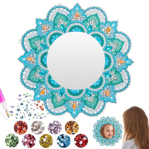Capaneus Bleu Mandala Kit Bricolage Peinture Diamant Miroir, Enfant Activité Manuelle