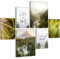 Novart Wandbilder Set Wald Landschaft Grün - KEIN EXTRA RAHMEN BENÖTIGT - Modern Deko - Wohnzimmer Schlafzimmer Flur N036663b