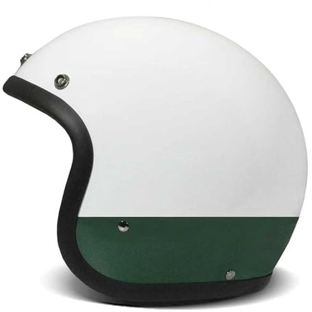 DMD Retro Goodwood Weiß Grün Open Face Helm Jethelm Motorradhelm ECE22.06, M