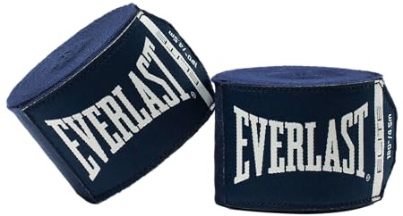 Everlast Elite Bandes de Boxe 457 cm (Marine) | Boucle pour le pouce, auto-agrippant, tissu extensible, sparring, entraînement, adulte