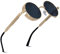 besbomig Sonnenbrille Damen Herren - Retro Rund Steampunk Brille UV400 Schutz Polarisiert Hippie Festliche Partybrille Fasching Brillen Rave Goggles Outdoor Aktivitäten Mode Accessoire
