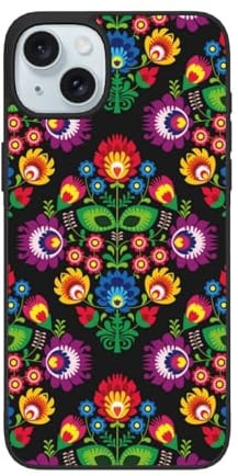 TZTTZT Kompatibel mit iPhone 15 Hülle, niedliche, traditionelle florale Politur, kompatibel mit iPhone 15, vollständiger Kameraschutz, stoßfester Schutz