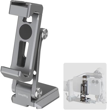 SMALLRIG Soporte de metal para teléfono móvil con placa base para arca-Swiss, compatible con DJI RS 4 Mini & RS 3 Mini, adaptador de teléfono móvil con articulaciones ajustables libremente, soporte de