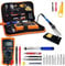 Soldering Iron Kit - 60W Temperature Adjustable Gas Soldering Welding Iron Tools Set, Cordless Soldering Iron Kit with Digital Multimeter and Tips, Precision Desoldering Pump, Electronics Repairing