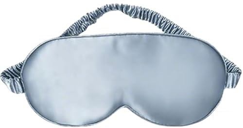 Vroxdrez 100% Schlafmaske Seide, 19 Momme Maulbeerseide, ultraweich und hautfreundlich, ideale Augenbinde für tiefen Schlaf, perfekt für Damen, Herren und empfindliche Haut (Blau)