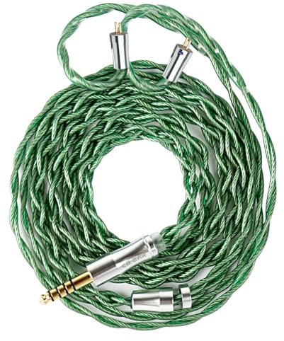 KBEAR Aegis IEM Cable, 120cm HiFi Headphone Upgrade Cable, Silver Plated 4 Cores Earphone Cable for KZ EDX PRO/ ZST CCA CRA C-CZ Melody/ Coffee Bean MOON-DROP Blessing (2Pin-0.78mm, 4.4mm Plug)