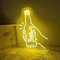 NEON LED Licht, dekorative Wand-Leuchte, Beer Flasche, gelb, ca. 43 x 31 x 2 cm, Deko-Licht, Wohnzimmer, Gaming-Zimmer, Nachtlicht für Schlafzimmer, Gamer Design-Lampe, USB-Betrieb