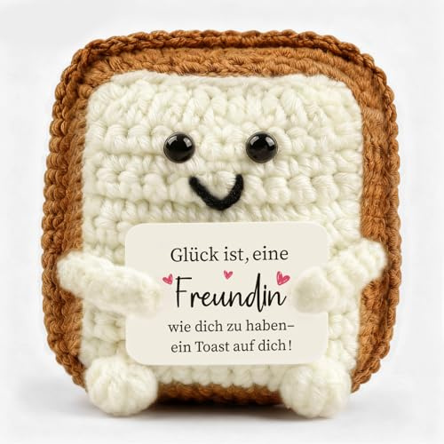 Giftota Pocket Hug - Geschenk für Freundin - Kreative Toast Dekofigur - Kleiner Glücksbringer & Mutmacher - Geburtstagsgeschenk für Freundin, Frauen