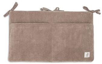 Jollein Aufbewahrungssack Babybett - Cloudy Rib - Milky Coffee - Organizer Babyzimmer - Spielzeug Organizer mit Fächern - 49x30 cm - Babybett Zubehör