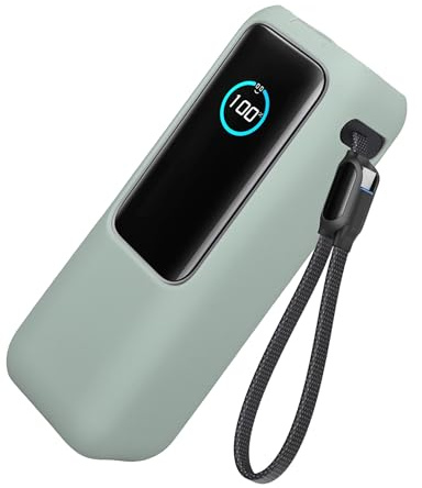 kwmobile Silikon Hülle für Anker Power Bank 25000mAh (A1695H11) Case - Powerbank Hülle für unterwegs - Tasche für Power Bank - Pastellgrün