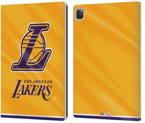 Head Case Designs Offizielle NBA Horizontalbanner Los Angeles Lakers Leder-Wallet-Hülle Kompatibel mit Apple iPad Pro 12.9 2020/2021/2022