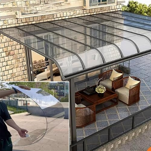 Hoja Metacrilato PC Lámina de Plástico Acrílico Transparente [Pxkmouy 0.6×10m Placas de Policarbonato Planchas] Láminas de Repuesto para Exterior,fáciles de Cortar para Toldos de Invernadero