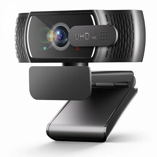 Webcam 4K per PC e Mac, piccola fotocamera USB in streaming con messa a fuoco automatica PDAF, doppi microfoni omnidirezionali con cancellazione del rumore, correzione automatica in condizioni di