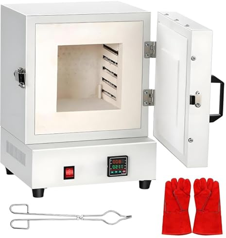 Four électrique de table compact de 2000 W, température maximale de 1150 °C/2102 °F, idéal pour la fabrication de bijoux, la fonte de métaux, l'émaillage de poterie et les projets de bricolage.