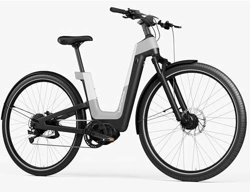 URTOPIA Carbon E-Bike 80 Nm Mittelmotor Tiefeinsteiger 240 km Reichweite Smart E Bike mit Fingerabdruck, GPS, Sprachsteuerung und Navigation