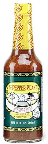 Pepper Plant Chunky Garlic Hot Pepper Sauce, 10 Oz