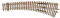 85364 H0 Tillig Elite Gleis Bogenweiche, Links 15 °, 30 ° 866 mm, 425 mm
