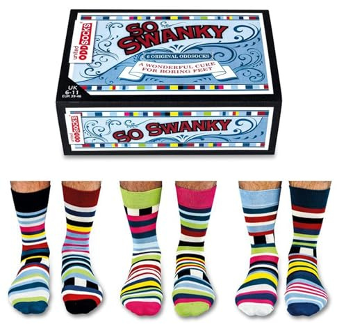 United Oddsocks - Box 6 Oddsocks For Men - Swanky, Mixed, UK 6-11