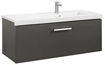 Roca,Prisma,Unik (mueble base con un cajón y lavabo derecha),Gris antracita,1100mm x 460mm x 450mm,A855949153