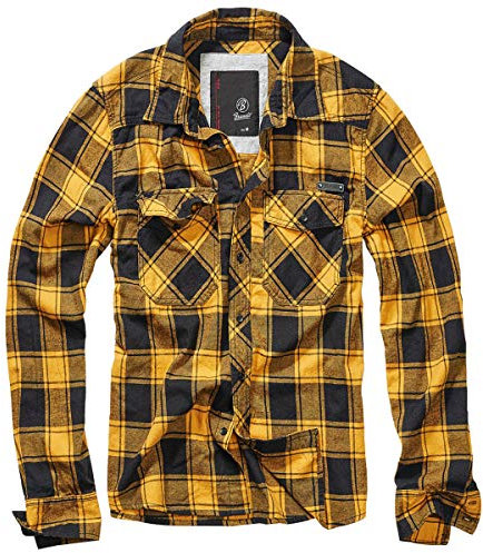 Brandit Check Shirt Men Fred Black-Yellow XXL