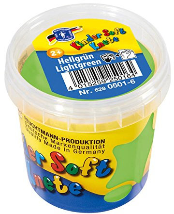 Feuchtmann 628.0501-6 - Kinder Soft Knete, lufttrocknende Modelliermasse in Hellgrün, ca. 150 g, als Geschenk für kreatives Spielen