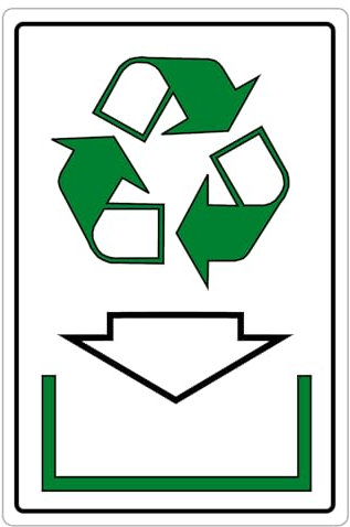 2 Stück Aufkleber Recycling Schild Hinweisschild Warnschild für Fenster und Türen | 13 x 9 cm