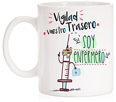 MardeTé Taza Vigilad vuestro Trasero Soy Enfermero. Taza Regalo para Enfermeros profesión.