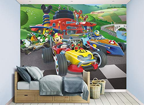 Walltastic Disney Mickey Mouse Roadster Racers Wallpaper Mural, Paper, Multi-Colour, 52.5 x 7 x 18 cm,45293