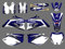 0019 adhesivos para motocicletas Yamaha YZ250F YZ450F YZ 250F 450F 2006 2007 2008 2009 color azul