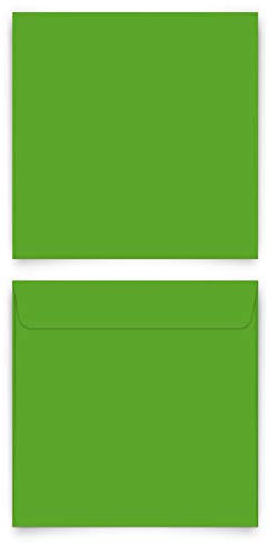 20 x Briefumschläge Quadrat 155 x 155 mm mit Selbstklebestreifen ohne Fenster - Grün