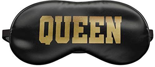 Schlafmaske Reise Relax Augen Abdeckung Bett Emoji Nickerchen Augenbinde Seine Schwarz Glitzern Gold Queen [042]