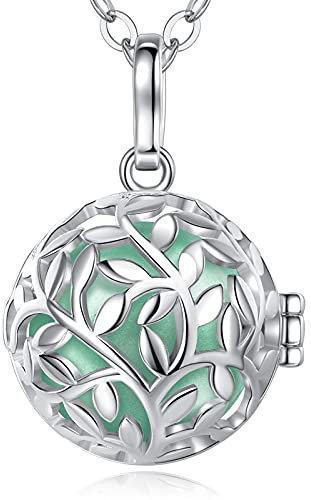 EUDORA Harmony Ball Chiama Angeli Gravidanza Collana con Albero della Vita Collana Pendente Forma di Carillon Musicale per Donna Madre Bambino Gioielli Regalo Originale, 76 cm e 114 cm