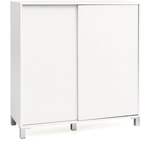 Wohnling Schuhschrank Weiß 100x108x37,5 cm, Schuhregal für 20 Paar Schuhe, Schuh Aufbewahrung Platzsparend, Schuhablage