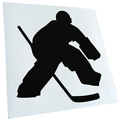 Kiwistar - Autoaufkleber - Eishockey Puck Spieler Figur - schwarz - 10,5x10cm - Heckscheibe Auto Aufkleber wetterfest für Kfz LKW Mofa Truck - Sticker außen selbstklebend Tuning Zubehör für Fenster