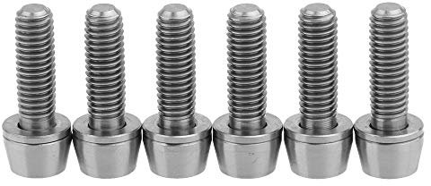 Ruifu M5 Titan Gr5 Innensechskant-Kegelschrauben Schrauben mit Unterlegscheiben 16 18 20 mm für Scheibenbremsenmontage fest (6 Stück) (Titan, M5 x 16 mm)