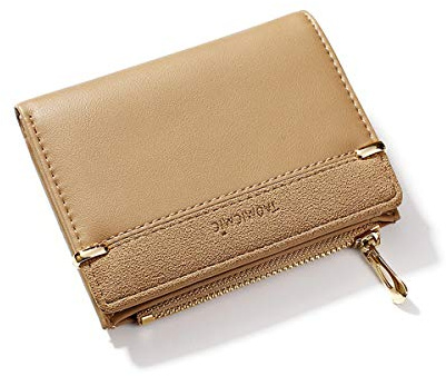 NICOLE & DORIS Wallet Women Ladies Wallet Small Purse Clutch Wallet Bi-fold Womens Wallet Purses PU Leather Brown