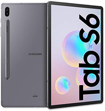 Samsung Galaxy Tab S6 + S Pen, Tablet, Display 10.5 SuperAMOLED, 128 GB Espandibili, RAM 6GB, Batteria 7040 mAh (Ricarica rapida), WiFi, Android 9 Pie, Grey [Versione Italiana]