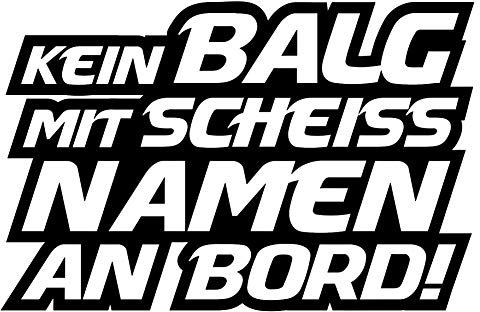 HR-WERBEDESIGN 1x Kein Balg mit scheiß Namen an Bord Aufkleber Sticker Tuning OEM JDM Scheiss c