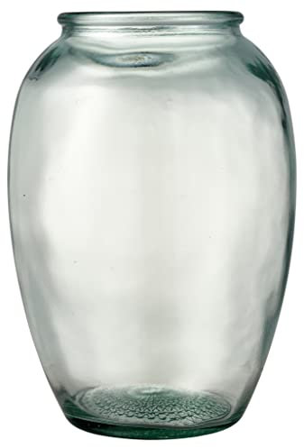 BITZ Kusintha Vase, Dekorative Vase aus Recyceltem Glas, Höhe 25 cm, Grün