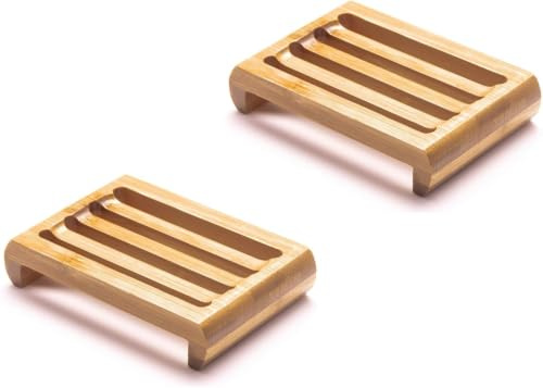 Bambus-Seifenschale, Bambus-Seifenschale, 11 x 7,5 cm, umweltfreundliches Produkt, umweltfreundliches Geschenk, 2 Stück