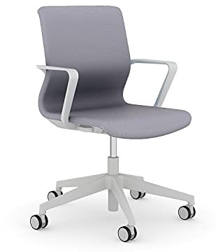 Viasit Drumback Konferenz Drehstuhl mit telegrauem Gestell - ergonomisch und bequem, individuell anpassbar, mit Armlehnen, (Silbergrau)