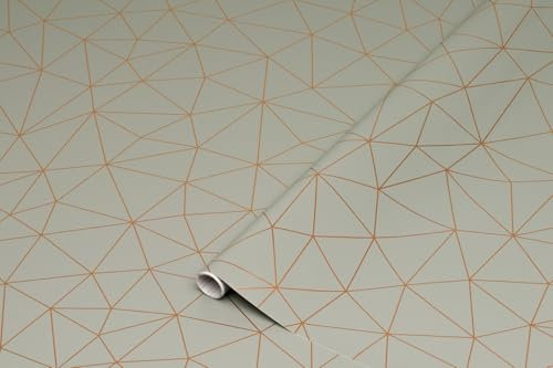 d-c-fix Möbel-Klebefolie Tico Gold grau Muster 45 cm x 2 m - Möbelfolie selbstklebende Deko-Folie Schrank folieren Dekorfolie geometrisch Art Deco modern