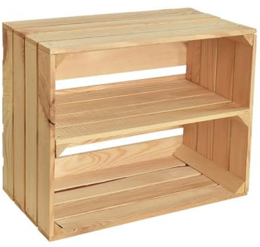 CHICCIE Holzkiste Noa Natur 50x40x30-1x langes Regal Obstkiste Weinkisten