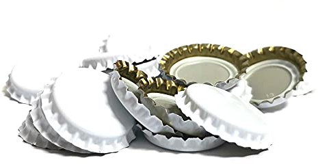 DIAH DO IT AT HOME Crown Caps - Pack of 100 - Beer Brewing DIAH (White Crown Caps)
