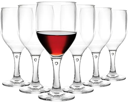 AHUNTTER Juego de 6 copas de vino grandes de plástico de 350 ml, irrompibles, reutilizables, de policarbonato, transparente, para fiestas, camping, picnic, jacuzzis, piscinas