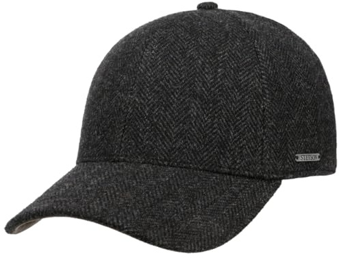 Stetson Plano Wool Cap Herren Baseballcap Schirmunterseite Leder Herringbone Design Baumwollfutter Herbst Winter