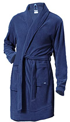IRGE vestaglia da camera in pile manica lunga uomo MI1380 (L, Medium Blu)