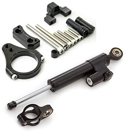 Passend für Kugoo G-Booster, Scooter, Lenkungsdämpfer, CNC-Motorrad-Stabilisator, Lenkungsdämpfer, 50 mm, Klemmhalterung, Halterung, Schwarz