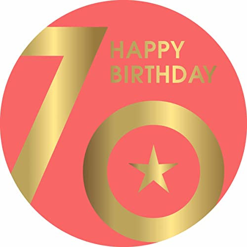 Essbarer Tortenaufleger 70. Geburtstag // essbare Tortendeko in Grau Rot Grün // 70. Geburtstag (Rot)